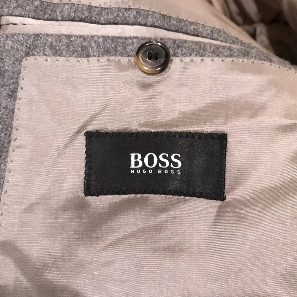 Hugo Boss Bowie Star Blazer Sports Coat Size 102 40R Gray Virgin Wool